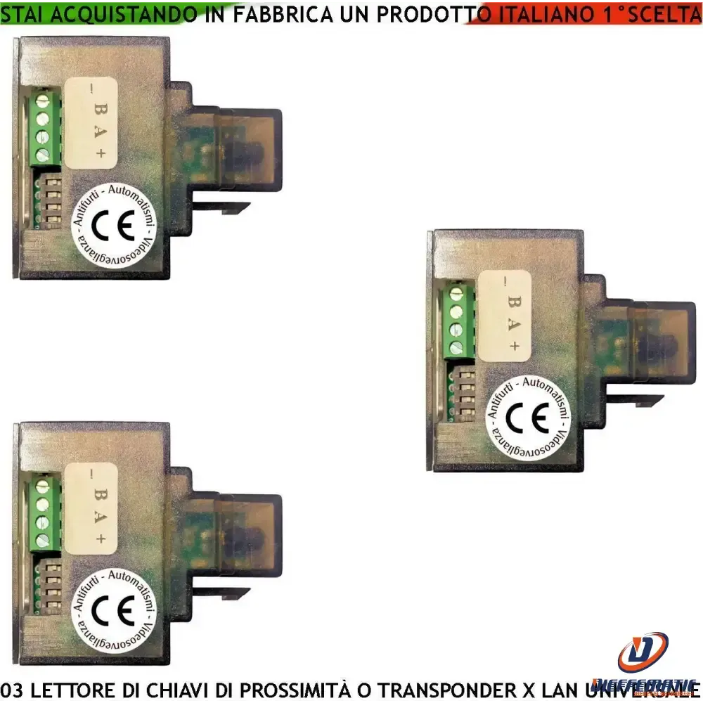 3 Lettori Rifd In Presa Lan Rj45 Per Chiavi Securvera Sv-lpd3llanue