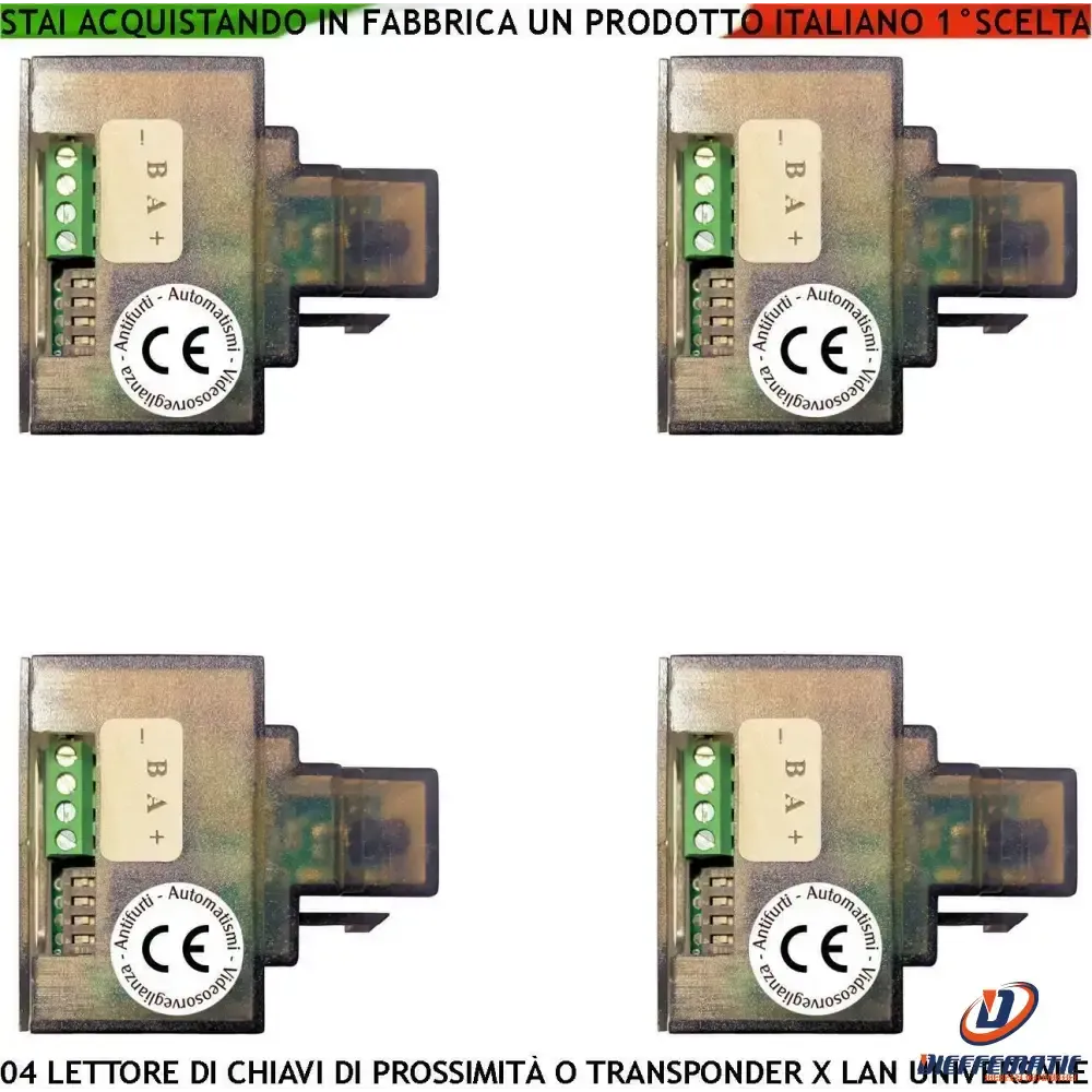 4 Lettori Rifd In Presa Lan Rj45 Per Chiavi Securvera Sv-lpd4llanue