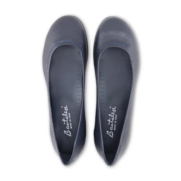 Ballerine in pelle martellata blu