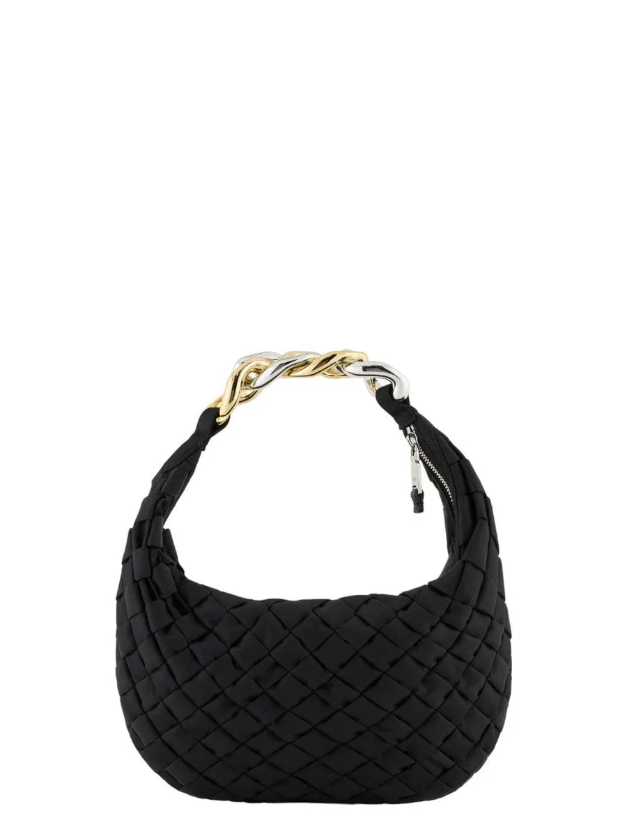 Borsa Hobo in Nylon con Manico a Catena