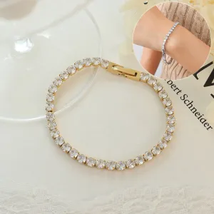 Bracciale Donna in Zirconi e Acciaio Titanio, Elegante e Brillante