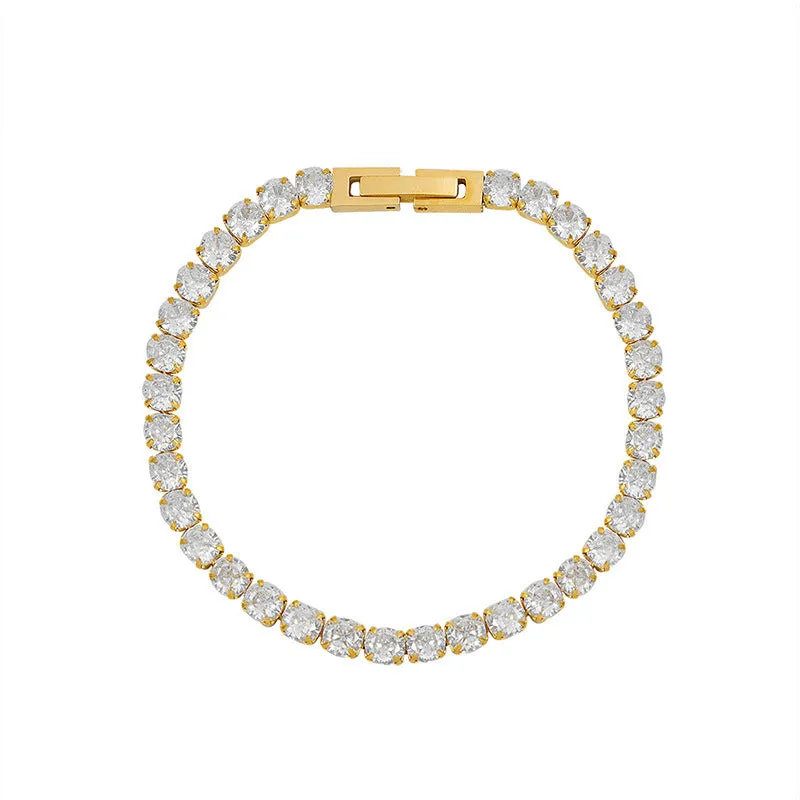 Bracciale Donna in Zirconi e Acciaio Titanio, Elegante e Brillante