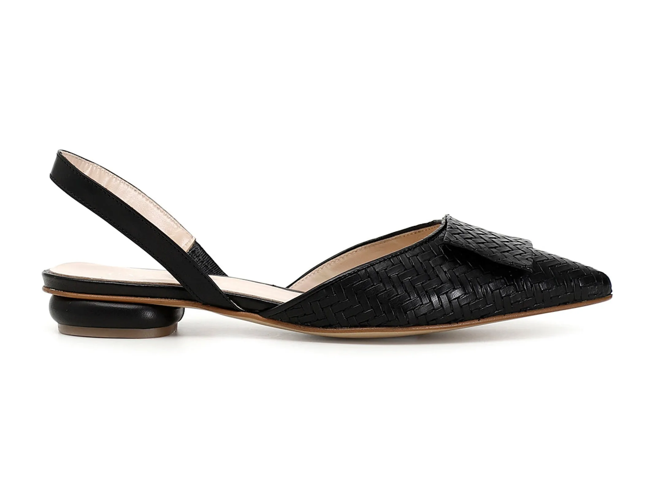 CafèNoir ballerine slingback in pelle intrecciata