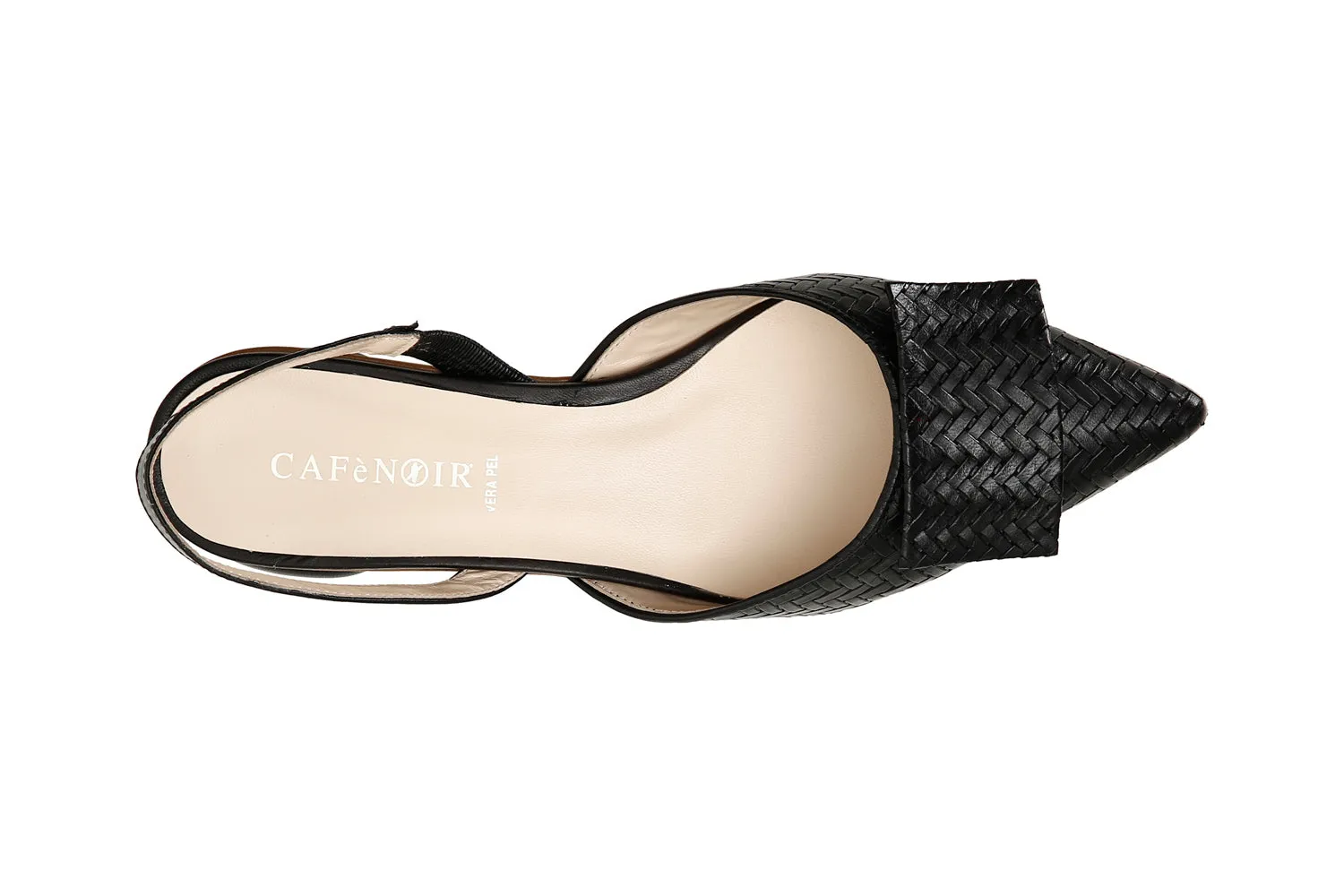 CafèNoir ballerine slingback in pelle intrecciata