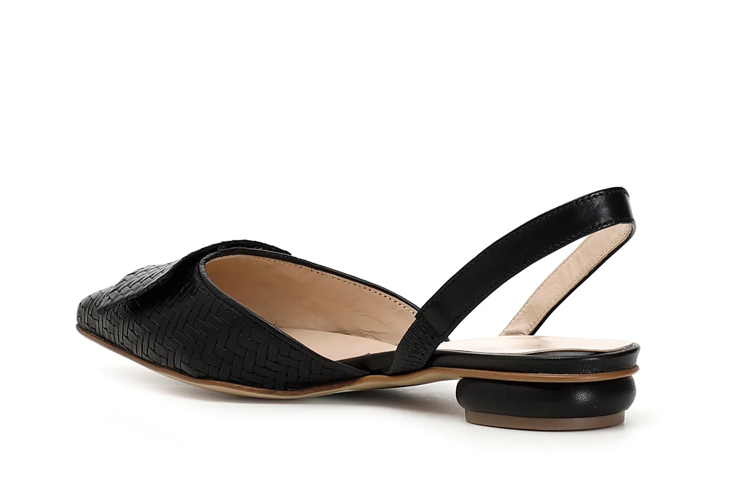 CafèNoir ballerine slingback in pelle intrecciata