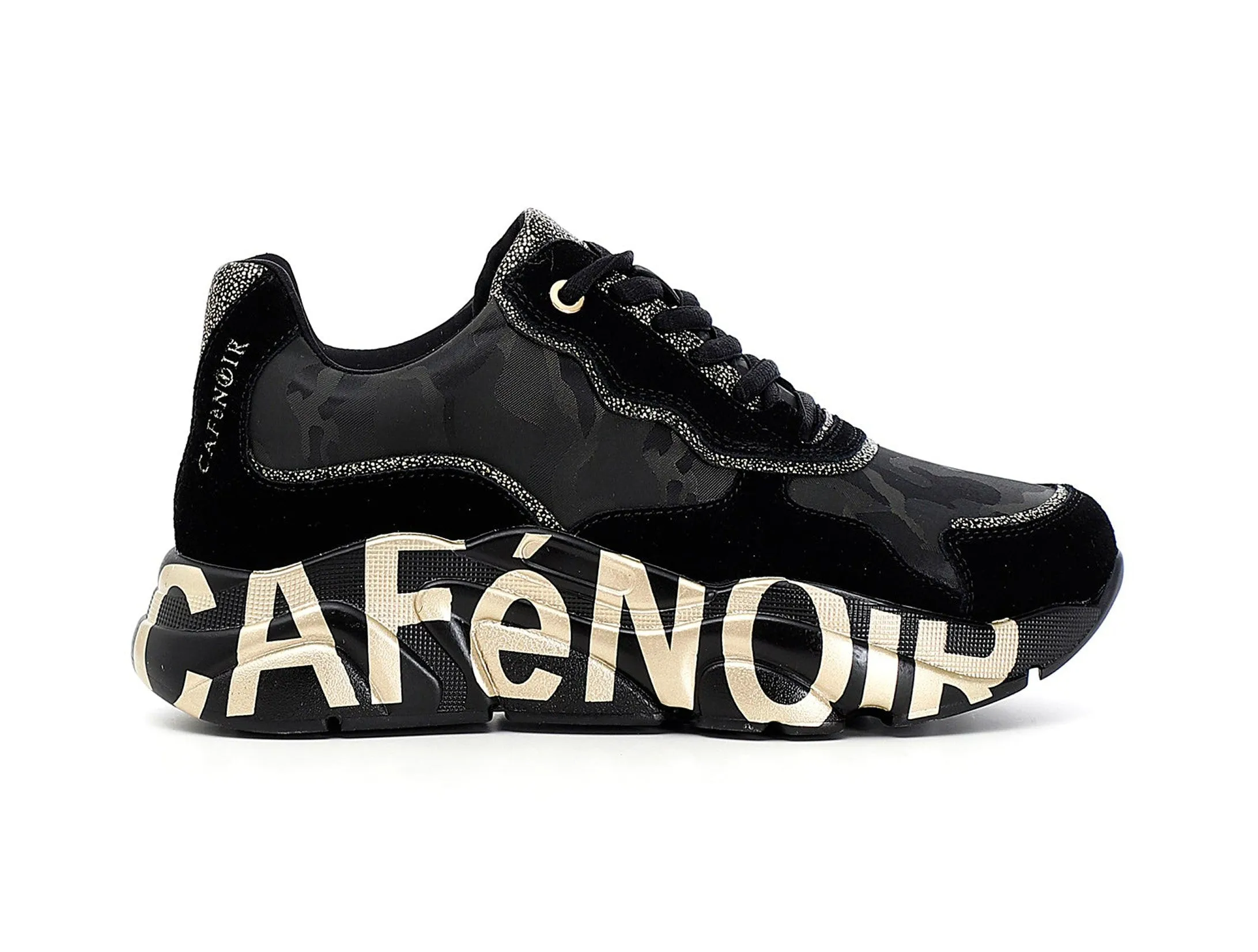 CafèNoir donna sneakers in tessuto camouflage e camoscio