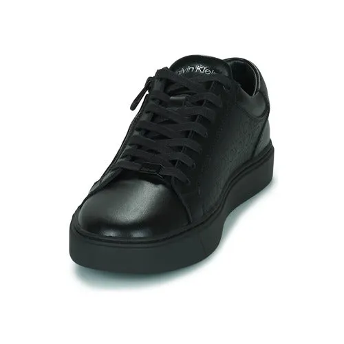 Calvin Klein Low Top Lace Up Zip Mono Nero Pelle