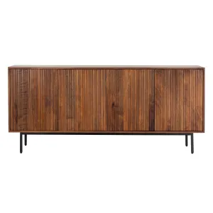 Credenza in legno massiccio design scandinavo gambe in acciaio 4 ante