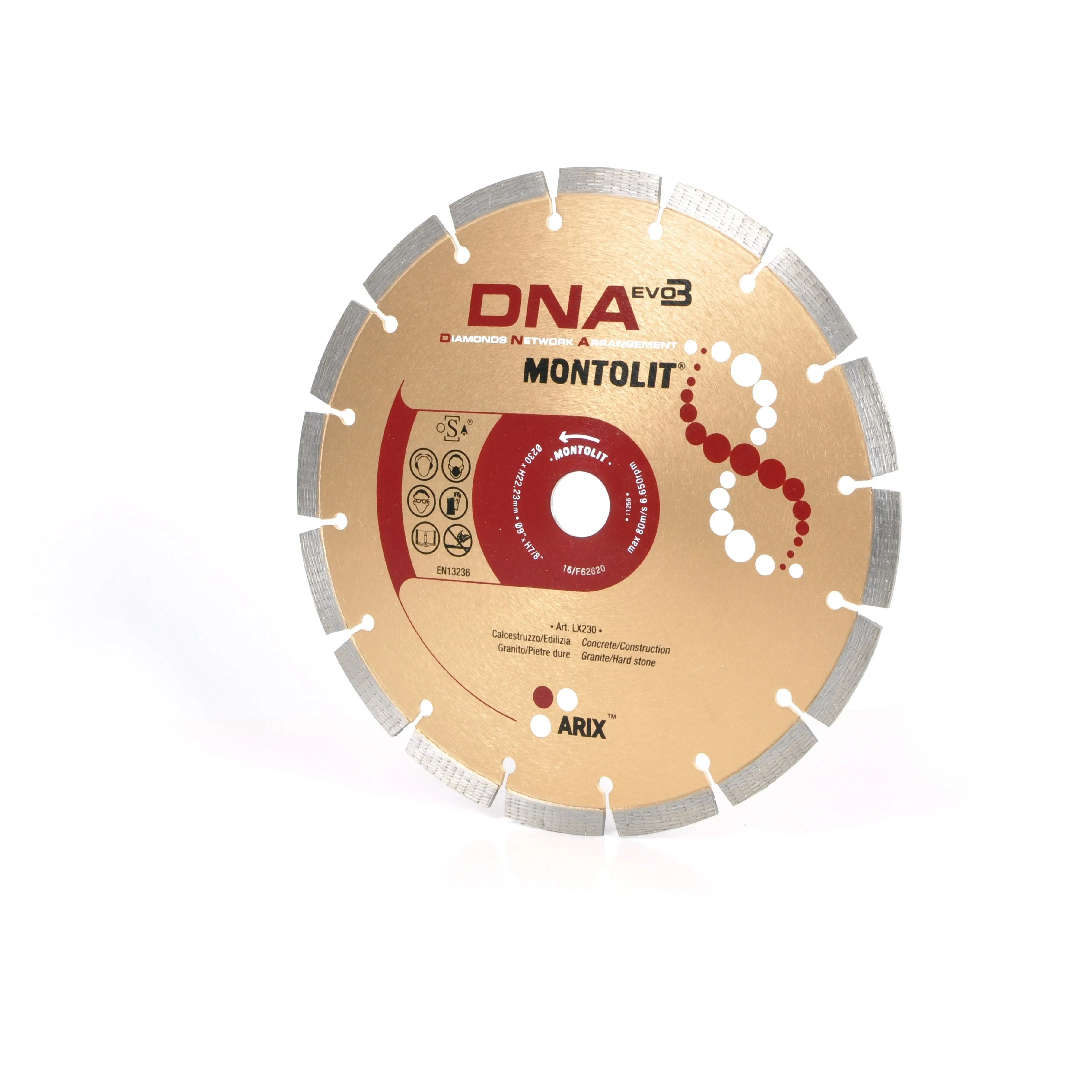 Disco diamantato Montolit DNA LX 230 - 230mm per uso universale