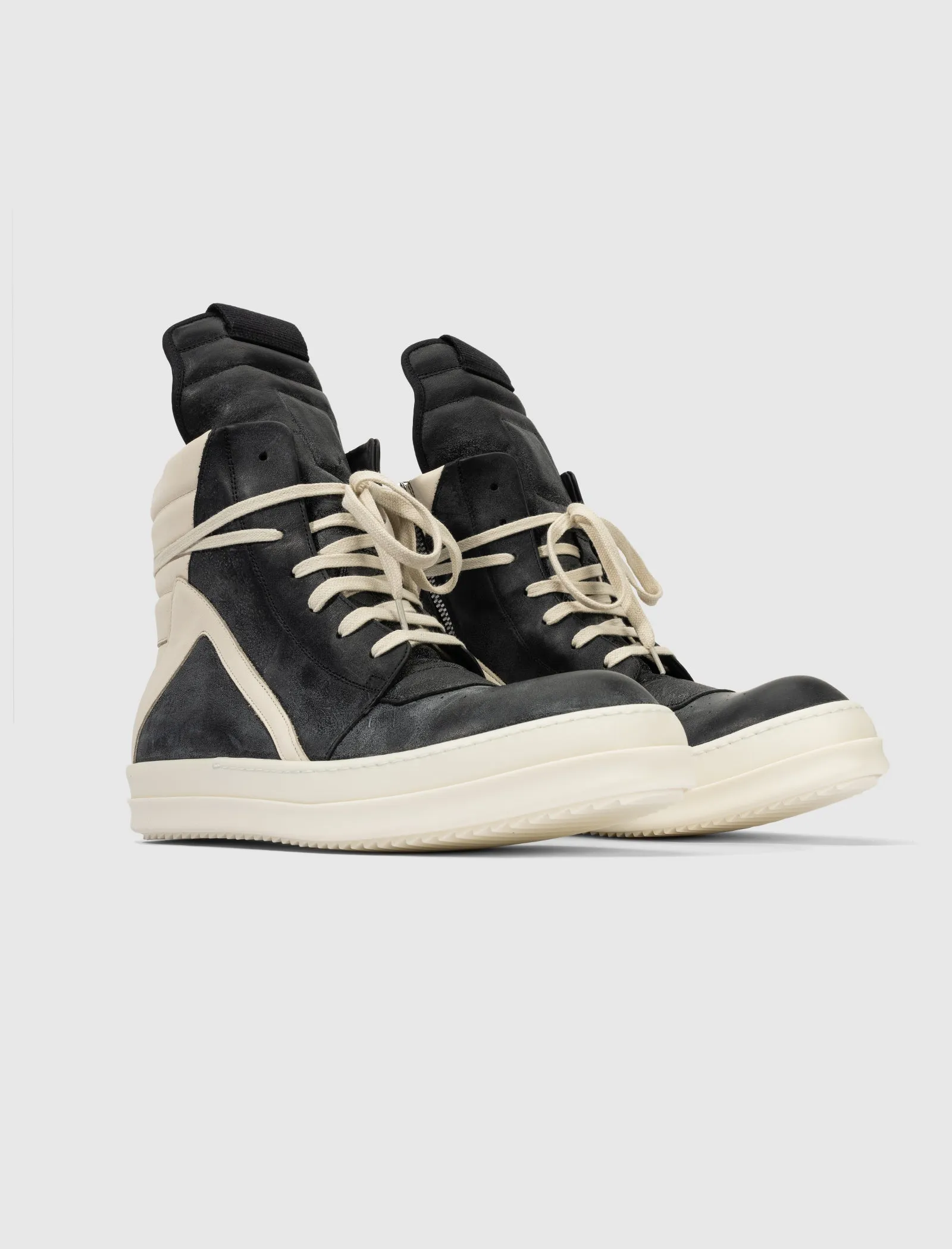 SCARPE IN PELLE GEOBASKET BLACK/MILK