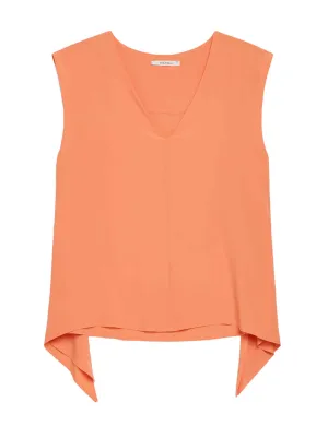 Top donna Fluide Crepe in seta arancione