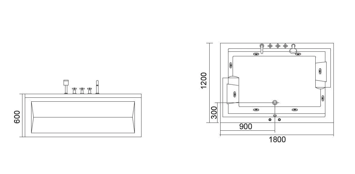 Vasca Idromassaggio XL Due Posti 180x120